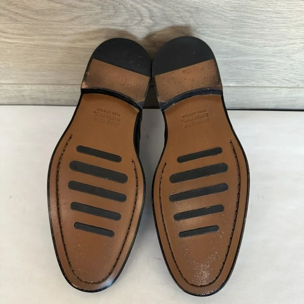 Johnston & Murphy Black Leather Cap‎ Toe Oxford Dress Shoes Men 8M Career Work